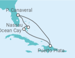 Itinerário do Cruzeiro Bahamas - com voo - MSC Cruzeiros