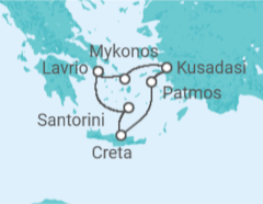 Itinerário do Cruzeiro Icónicas Islas Griegas   - Celestyal Cruises