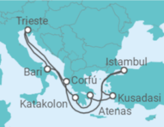 Itinerário do Cruzeiro Grécia, Itália, Turquia - MSC Cruzeiros