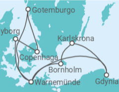Itinerário do Cruzeiro Dinamarca, Suécia, Alemanha, Polónia - AIDA