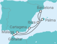 Itinerário do Cruzeiro Espanha, Gibraltar - AIDA