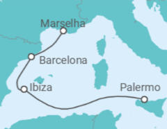 Itinerário do Cruzeiro Espanha - Costa Cruceros