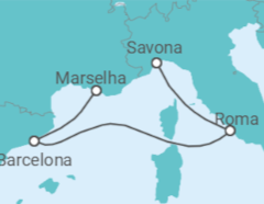 Itinerário do Cruzeiro Espanha, Itália - Costa Cruceros