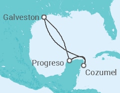 Itinerário do Cruzeiro México - Disney Cruise Line