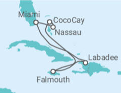 Itinerário do Cruzeiro Bahamas, Jamaica - Royal Caribbean