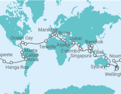 Itinerário do Cruzeiro Volta ao mundo - MSC Cruzeiros