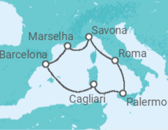 Itinerário do Cruzeiro Encantos do Mediterrâneo - Costa Cruzeiros