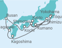 Itinerário do Cruzeiro Viagem Completa ao Japão com Fogo de Artifício em Kumano, desde Lisboa - Princess Cruises