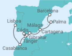Itinerário do Cruzeiro Marrocos, Espanha, Gibraltar - Silversea