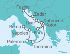 Itinerário do Cruzeiro Itália, Montenegro, Croácia - Silversea