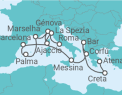 Itinerário do Cruzeiro De Atenas a Civitavecchia (Roma) - Princess Cruises