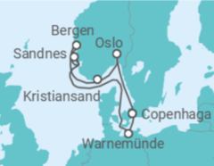 Itinerário do Cruzeiro Noruega, Dinamarca - MSC Cruzeiros