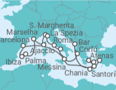 Itinerário do Cruzeiro Itália, Grécia, Turquia, Espanha, França - Princess Cruises