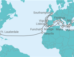 Itinerário do Cruzeiro Volta ao mundo - Princess Cruises