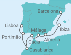 Itinerário do Cruzeiro Portugal, Marrocos, Espanha - Oceania Cruises