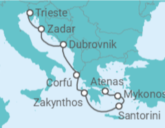 Itinerário do Cruzeiro Grécia, Croácia - Oceania Cruises
