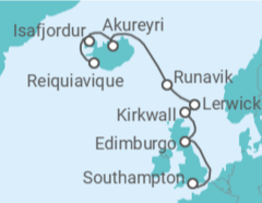 Itinerário do Cruzeiro Islândia, Reino Unido - Oceania Cruises