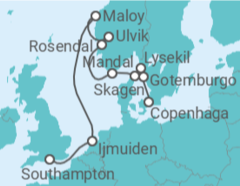 Itinerário do Cruzeiro Holanda, Noruega, Suécia - Oceania Cruises