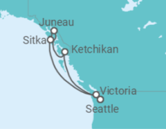 Itinerário do Cruzeiro Alasca - Oceania Cruises