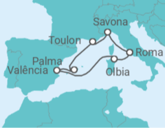Itinerário do Cruzeiro Itália, França, Espanha TI - Costa Cruzeiros