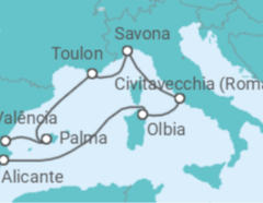 Itinerário do Cruzeiro Itália, França, Espanha TI - Costa Cruzeiros