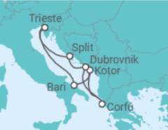 Itinerário do Cruzeiro Itália, Montenegro, Grécia, Croácia - Costa Cruceros