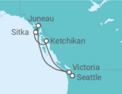 Itinerário do Cruzeiro Alasca com Bebidas - MSC Cruceros