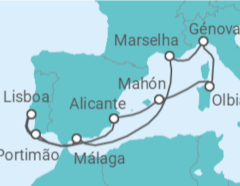 Itinerário do Cruzeiro Espanha, Itália, França, Portugal com Bebidas - MSC Cruzeiros