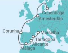 Itinerário do Cruzeiro Holanda, Espanha com Bebidas - MSC Cruceros