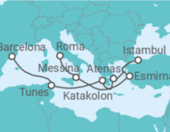Itinerário do Cruzeiro Itália, Turquia, Grécia, Tunísia TI - Costa Cruceros