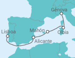Itinerário do Cruzeiro Espanha, Itália TI - MSC Cruceros