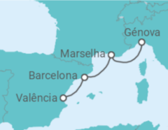 Itinerário do Cruzeiro Espanha, França TI - MSC Cruceros