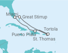 Itinerário do Cruzeiro Ilhas Virgens Americanas, Ilhas Virgens Britânicas - NCL Norwegian Cruise Line