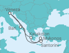 Itinerário do Cruzeiro Itália, Grécia - Costa Cruceros