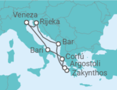 Itinerário do Cruzeiro Itália, Grécia - Costa Cruzeiros