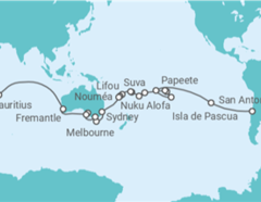 Itinerário do Cruzeiro Volta ao mundo TI - AIDA