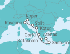 Itinerário do Cruzeiro Grécia, Montenegro, Croácia, Eslovénia - NCL Norwegian Cruise Line