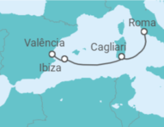 Itinerário do Cruzeiro Espanha, Itália TI - MSC Cruceros