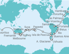 Itinerário do Cruzeiro Volta ao mundo TI - AIDA