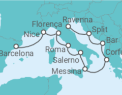 Itinerário do Cruzeiro França, Itália, Grécia, Croácia - NCL Norwegian Cruise Line