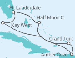 Itinerário do Cruzeiro Bahamas, EUA - Holland America Line