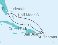 Itinerário do Cruzeiro Ilhas Virgens Americanas, Porto Rico, Bahamas - Holland America Line