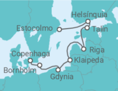 Itinerário do Cruzeiro Finlândia, Estónia, Letónia, Lituânia, Polónia, Dinamarca - Silversea