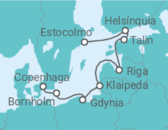 Itinerário do Cruzeiro Dinamarca, Polónia, Lituânia, Letónia, Estónia, Finlândia, Suécia - Silversea