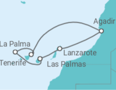 Itinerário do Cruzeiro Ilhas Canárias - Costa Cruzeiros