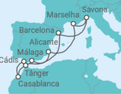 Itinerário do Cruzeiro Espanha, Marrocos, França - Costa Cruceros