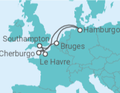 Itinerário do Cruzeiro Bélgica, França, Reino Unido - com voo - MSC Cruzeiros