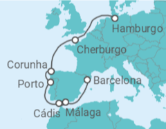 Itinerário do Cruzeiro Espanha, Portugal, França - Costa Cruzeiros