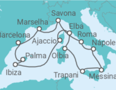 Itinerário do Cruzeiro França, Itália, Espanha - Costa Cruzeiros