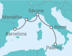Itinerário do Cruzeiro Itália, França - Costa Cruzeiros